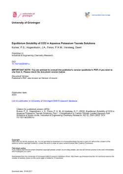 Equilibrium Solubility of CO2 in Aqueous Potassium Taurate