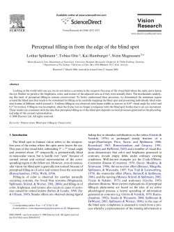 Perceptual filling-in from the edge of the blind spot