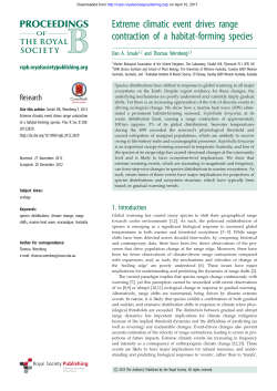 Extreme climatic event drives range contraction of a habitat