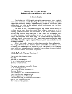 Stirring The Dormant Phoenix: Reflections on suicide and spirituality