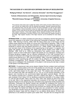 the success of a soccer kick depends on run up deceleration