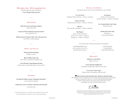 Sterling Steakhouse Menu