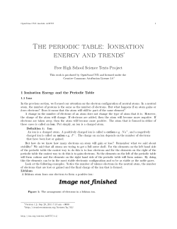 The periodic table: Ionisation energy and trends