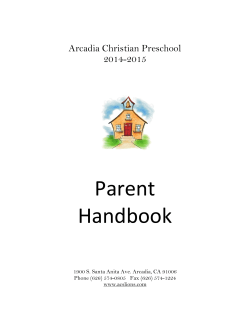 the Arcadia Christian Preschool Handbook