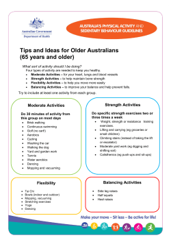 Tips and Ideas for Older Australians (65 years and older)