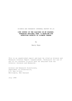 1988 survey of the glaciers on Mt Ruapehu, Tongariro National Park