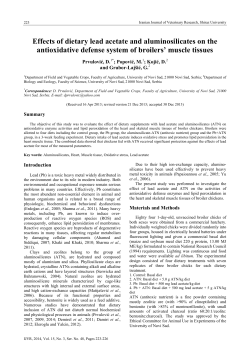 Effects of dietary lead acetate and aluminosilicates on the