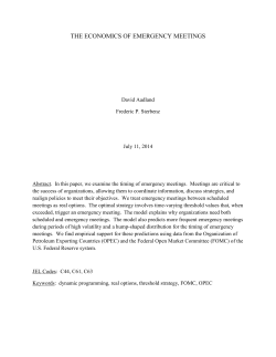 THE ECONOMICS OF EMERGENCY MEETINGS