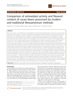 Comparison of antioxidant activity and flavanol content of cacao