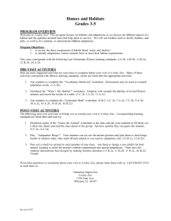 Homes and Habitats Grades 3-5