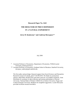 The Behavior of Price Dispersion in a Natural Experiment