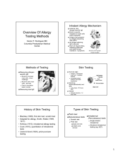 Overview of Allergy Testing Methods
