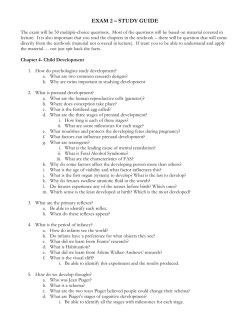 EXAM 1 &ndash; STUDY GUIDE