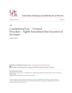Constitutional Law&mdash;Criminal Procedure&mdash;Eighth Amendment Bars
