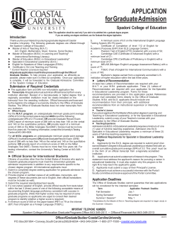 Graduate Application - Coastal Carolina University