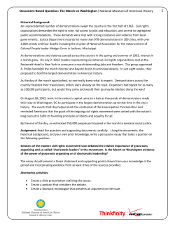 Document-Based Question: The March on Washington