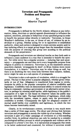 Terrorism and Propaganda: Problem and Response by Maurice