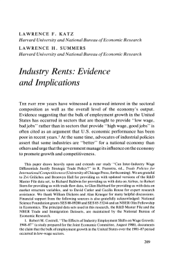 Industry Rents: Evidence and Implications
