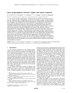 Outer magnetospheric structure: Jupiter and Saturn compared