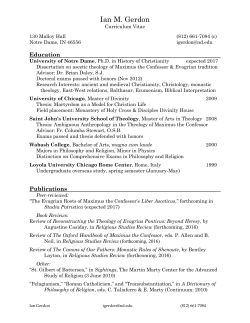 full CV - Department of Theology