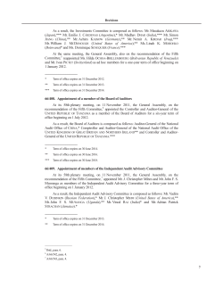 As a result, the Investments Committee is composed as follows: Mr