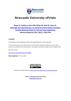 Reversible NonStick Behaviour of a Bacterial Protein Polymer