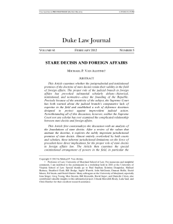 Stare Decisis and Foreign Affairs