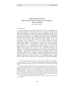 A Presumption of Guilt: The Unlawful Enemy Combatant and the