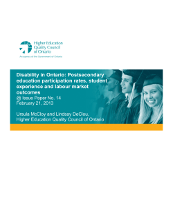 Disability in Ontario: Postsecondary education