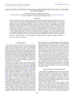 early dynamical evolution of the solar system