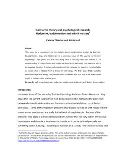 Normative Theory and Psychological Research