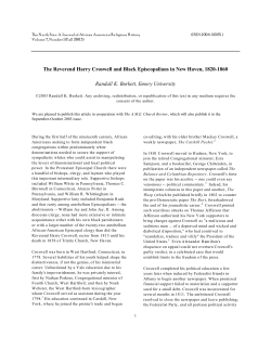 The Reverend Harry Croswell and Black Episcopalians in New