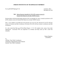 Time table for Spring Semester