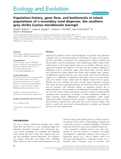 Population history, gene flow, and bottlenecks in island populations