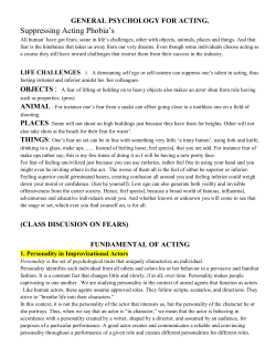 Acting Notes