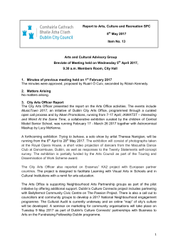 1 Report to Arts, Culture and Recreation SPC 8th May 2017 Item No