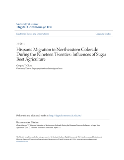 Hispanic Migration to Northeastern Colorado During the Nineteen