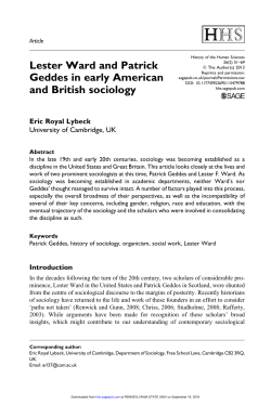 Lester Ward and Patrick Geddes in early American and