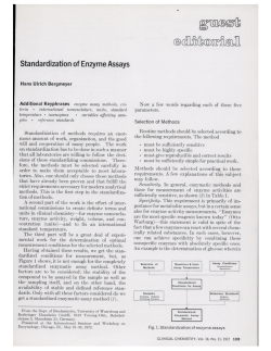 Standardizationof EnzymeAssays