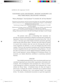 TAXONOMY ALIVE AND KICKING: OR HOW