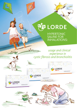 HYPERTONIC SALINE FOR INHALATIONS: usage and clinical