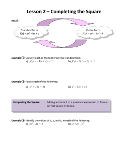 Completing the Square