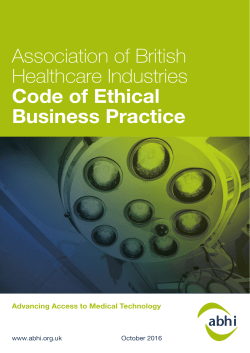 ABHI Code of Ethical Business Practice October 2016