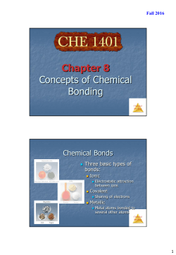 Chapter 8 Concepts of Chemical Bonding
