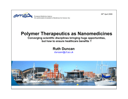 Polymer Therapeutics as Nanomedicines