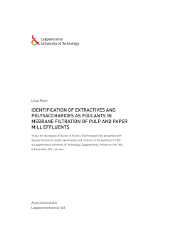 identification of extractives and polysaccharides as foulants