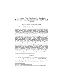 Improving Print Standards by Specifying Isometric Tone