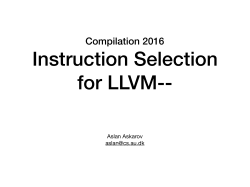 Instruction selection for translating LLVM-