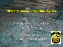 ODNR, Division of Wildlife Update Ohio Aquaculture Association