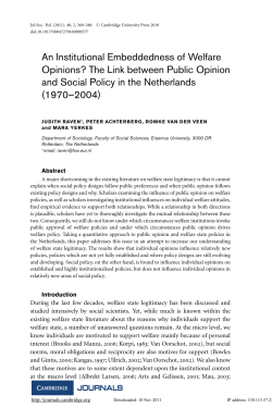 An Institutional Embeddedness of Welfare Opinions? The Link